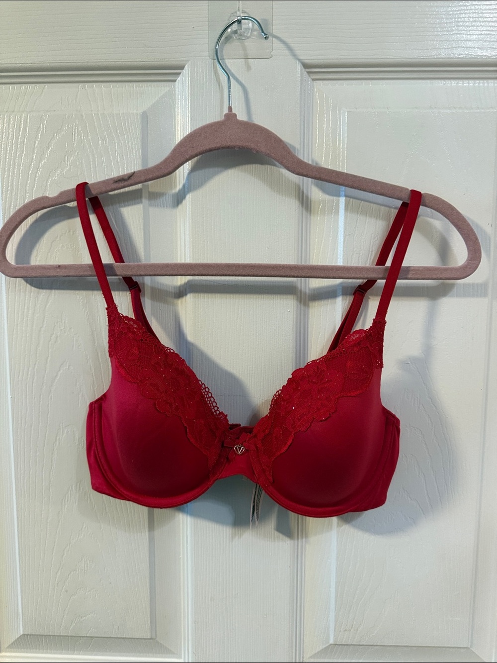 Victoria's Secret Red Lace Accent Underwire Bra